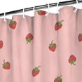 thumbnail image 3 of Strawberry and Dot Pink Pattern Modern Waterproof Shower Curtain Set with 12 Hooks, Washable Decorative Bathroom Shower Curtain, 3 of 6