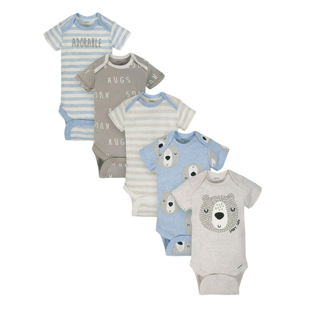 Gerber Gerber Baby Boy Organic Onesies Bodysuits, 5Pack Walmart