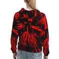 thumbnail image 7 of Fotbe The Red Head Skull Pattern Womens Long Sleeve Hoodie, Pullover Hooded Sweatshirt, Kangaroo Pocket Hoodie with Eye-catching Drawstrings-XX-Large, 7 of 7