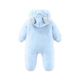 thumbnail image 6 of Mgmyaa Toddler Baby Boys Girls Jumpsuit Solid Color Fleece Hooded Romper Bear Ear Zipper Footed Jumpsuit Warm Outfit, 6 of 9