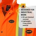 thumbnail image 5 of Pioneer Waterproof FR Oil & Chemical Resistant Rain Work Safety Jacket - Hi-Vis Lightweight Coat - Orange, M, 5 of 9