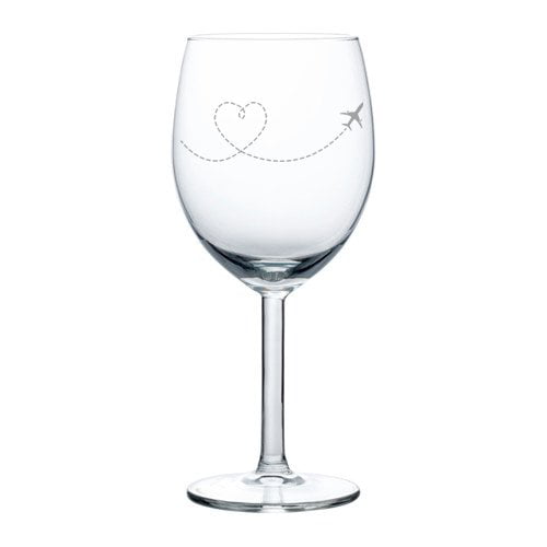20oz Stemless Wine Glass Heart Love Travel Airplane Stemmed 10oz 