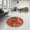 thumbnail image 4 of Ahgly Company Machine Washable Indoor Round Traditional Red Area Rugs, 3' Round, 4 of 7