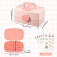 thumbnail image 2 of Hair Accessories Organizer with Handle Lockable 3 Layer Multipurpose Art Supplies Storage Box Plastic Jewelry Storage Box for Girls Sewing Crafts, 2 of 10