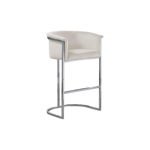 HomeStock Rustic Ranch Velvet Upholstered Counter Height Chair With Silver Legs (Set Of 1)