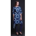 thumbnail image 3 of Bimba Kurti Asymétrique Imprimée Shibori Bleu Teinture sur Nœuds pour Femmes Robe d'Été Indienne Tunique Moyen, 3 of 6