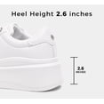 thumbnail image 3 of LUCKY STEP Fashion Chunky Faux Leather Sneakers Low Top Casual Shoes,White,Womens, 3 of 9
