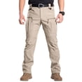 thumbnail image 2 of Tactical Cargo Pants for Men Ripstop Waterproof Hiking Pants Stretch Work Cargo Trousers Pant Quick Dry Outdoor Jeans Khaki S, 2 of 9