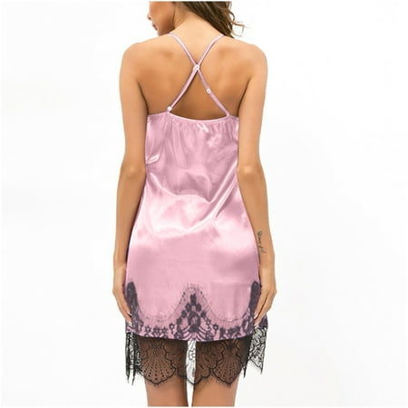 

Honeeladyy New Sexy Satin Lace Silk Pajamas Nightdress Lingerie Women Underwear Sleepwear sexy lingerie