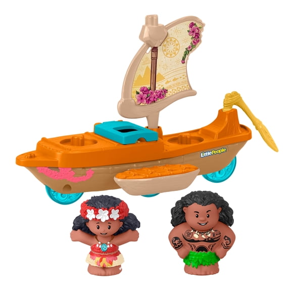 Disney Princess Moana Toys, Moana & Maui’s Canoe, Fisher-Price Little People Toddler Toys