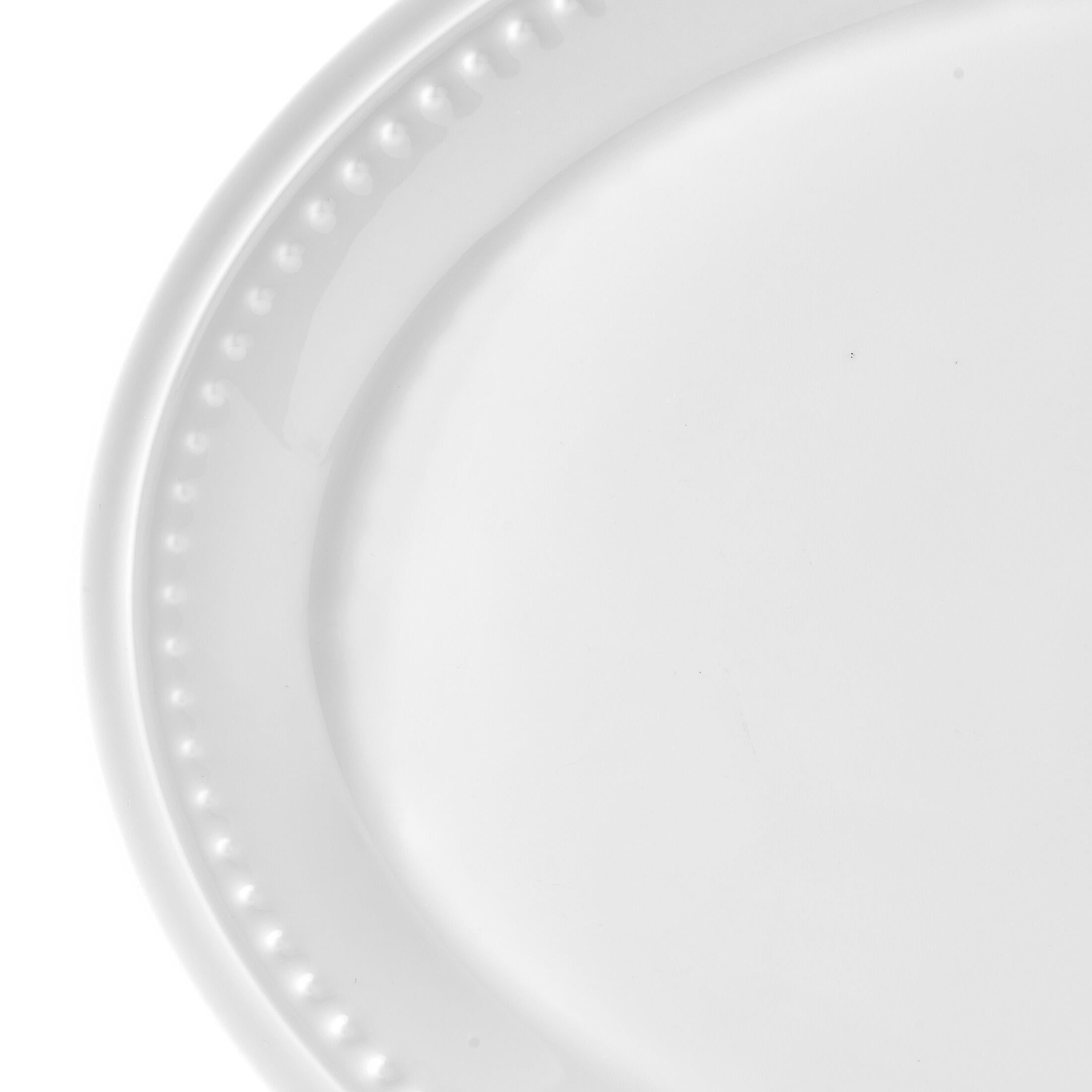 Fitz and Floyd 16-inch Nevaeh White Bone China Classic Bead Oval Serving Platter