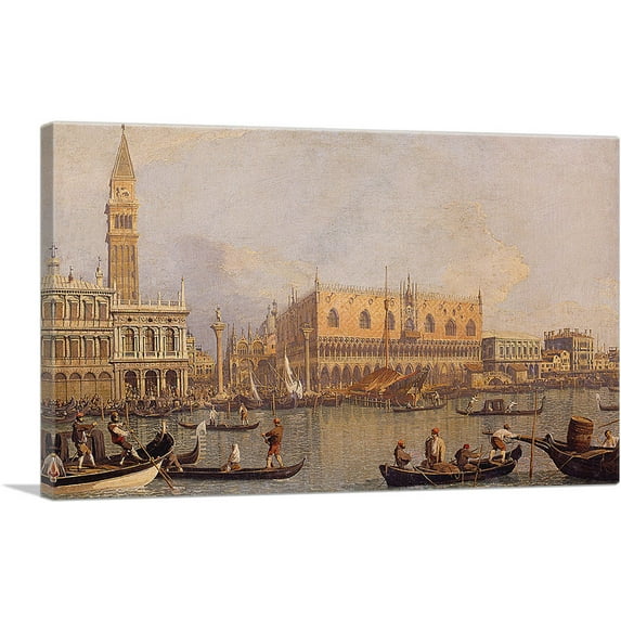 ARTCANVAS View of the Doge's Palace in Venice Canvas Art Print by Canaletto - Size: 18" x 12" (0.75" Deep)