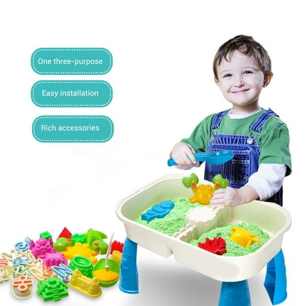 Kids Sand Water Activity Table with 9 Beach Toys For Children Activity Table