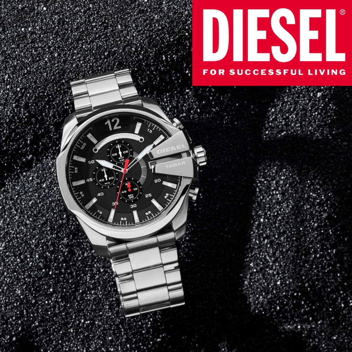 DIESEL 腕時計 MEGA CHIEF DZ4308 メンズ DZ4308 Man: Mega Chief watch with orange and white details
