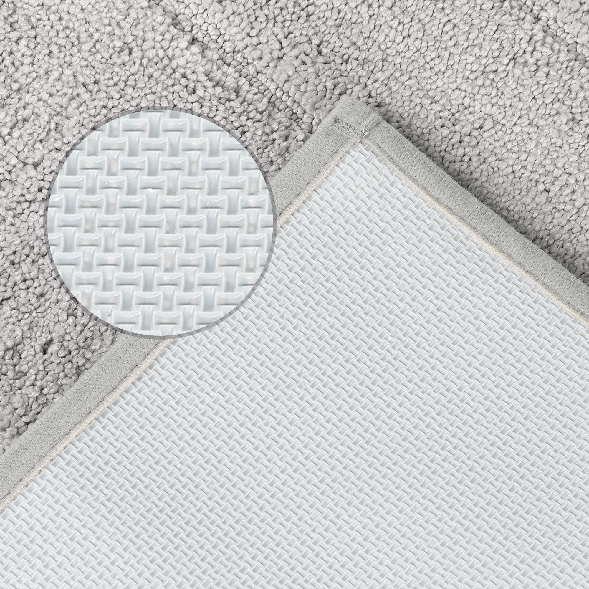 Unique Bargains Geometry Bathroom Rug Mat Soft Absorbent Non-Slip Comfortable Bath Rugs Light Gray 20" x 32"