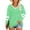 Green, variant on Women Plus Size Tops Striped Long Sleeve V Neck T Shirts Color Block Casual Tunics Tee XL-7XL