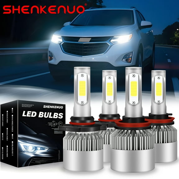 For Chevrolet Equinox 2010 2011 2012 2013 2014 2015 2016 2017 Led Headlight Bulbs 9005 H11 High&Low Beam 4pcs