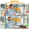 thumbnail image 4 of RTVR Dual Monitor Stand Riser Office Desktop Organizer Stand for 2 Monitors, Adjustable Length & Angle 3 Shelf Extra Long for TV Computer Laptop, Brown, 4 of 10