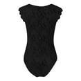 thumbnail image 4 of JINMGG Tank Tops for Women under $5,Women Solid V-neck Sheer Mesh Lace Sleeveless Slim Bodysuit Black L, 4 of 5