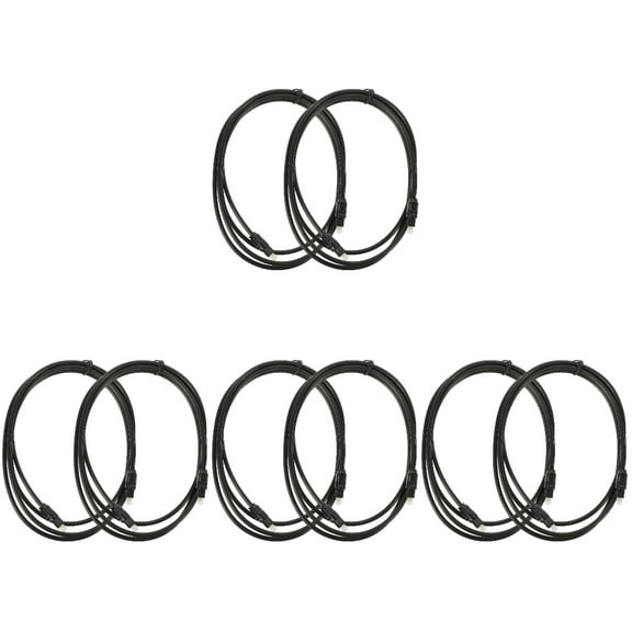 CIMAXIC Digital Optical Cable Black Smooth Transmission for Home Theater 8Pcs