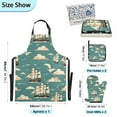 thumbnail image 3 of Ship on Sea 5 Pcs Kitchen Set Heat Resistant Oven Mitts and Non-Slip Pot Holders with Adjustable Cooking Apron, 3 of 6