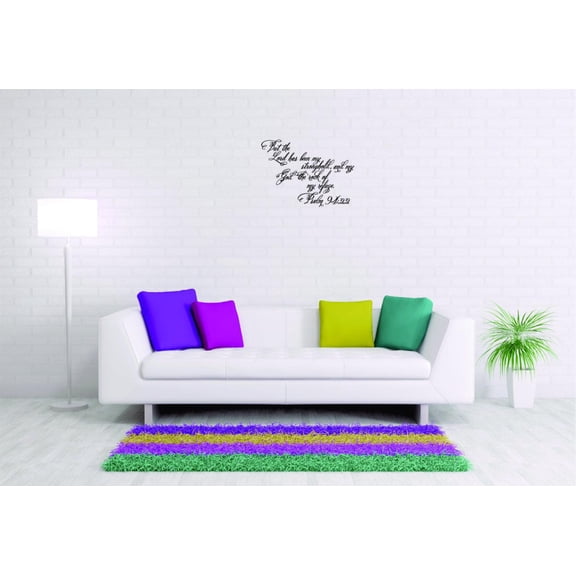 Decal Wall Sticker But The Lord Has Been My Stronghold,And My God The Rock Of My Refuge Love Life Quote Psalm 9 Bible 12 x 18 Inches