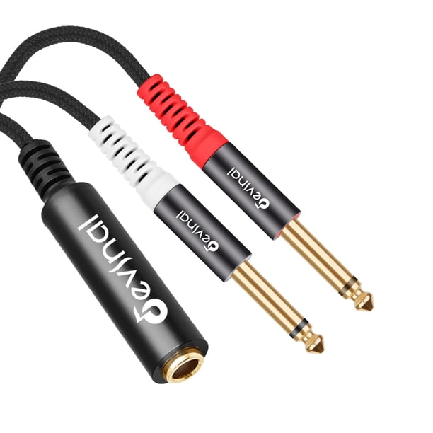 Cable estéreo Devinal TRS 1/4 hembra a doble TS macho de 6,35 mm