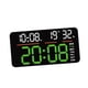 thumbnail image 3 of Reloj digital con doble alarma, reloj de pared, calendario, temperatura y humedad, grande. luz verde, 3 of 9