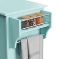 thumbnail image 6 of Sfugno Large Kitchen Island on Wheels, Mobile Kitchen Island Cart with 4 Drawers, Wine Bar Rack, Spice Rack and Storage Cabinets for Kitchen Dining Room,Light Blue, 6 of 9