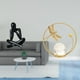 thumbnail image 2 of Escultura de figura de cristal abstracta moderna, figura decorativa de metal, adorno de escritorio coleccionable, estatua, soporte para sala de estar,, 2 of 8