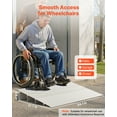 thumbnail image 2 of VEVOR Door Threshold Ramp, 4 inch Rise, Aluminum Alloy Threshold Ramp Rated 800 lbs Load Capacity, Handicap Ramps for Home Steps for Wheelchair, Scooters, Power Chairs, Walkers, Bicycle, Tricycle, 2 of 9