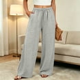 thumbnail image 5 of ZUBKTE Women's Fall Winter Sweatpants, Solid Elastic Drawstring Waist Loose Casual Long Trousers with Side Hidden Pockets S‑2XL, 5 of 9
