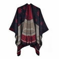 thumbnail image 1 of Aocisk Cape Châle Chaude pour Femme, Cardigan d'Hiver, Chandail à devant Ouvert, Poncho Manteau, Rouge, Taille Unique, 1 of 2