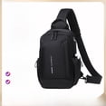 thumbnail image 1 of Bolso de pecho para hombre, bolso de regalo con orificio para auriculares, bolso de hombro deportivo para hombre, bolso de pecho informal para viajeros, bolso de mensajero, 1 of 1
