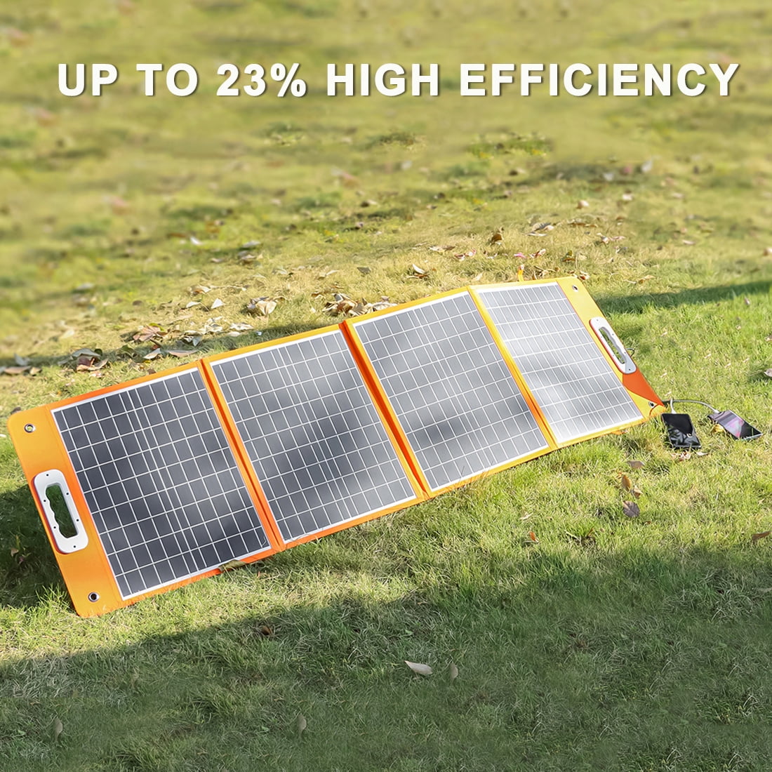 Flashfish Solar Panel 100W, Portable Solar Panels Charger with DC/Type-c/USB Output for Power Station, Camping, Home Backup, Generator