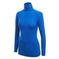 thumbnail image 2 of Made by Johnny Women's Long Sleeve Ribbed Turtleneck Pullover Sweater M ROYAL_BRITE, 2 of 4