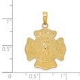 thumbnail image 2 of 14K Yellow Gold Large Fire Department Badge Pendant, 2 of 2