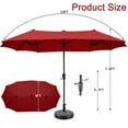 thumbnail image 2 of Autlaycil 13ft Rectangle Patio Umbrella with Base for Pool, Yard, Market, Graden - Red, 2 of 6