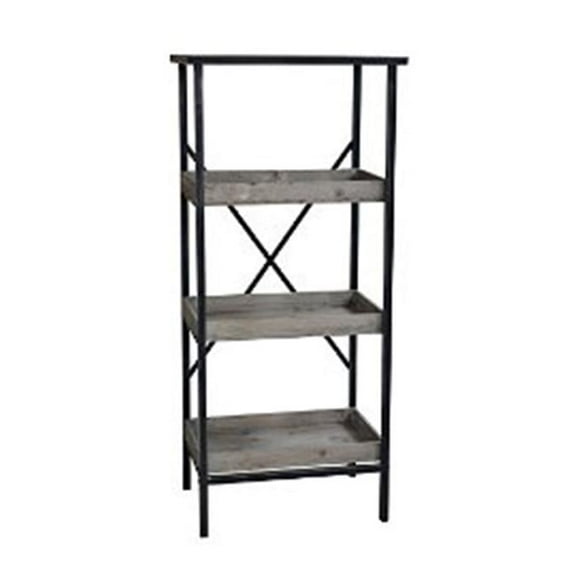 Cheungs FP-4022 Metal Storage Rack With 3 Wooden Shelves