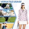 thumbnail image 6 of Uorisanigo Pink Heart Long Sleeve Golf Polo Shirts for Women Size XL Relaxed Breathable Moisture Wicking Casual Tennis Activewear Casual Outing Wear for Women, 6 of 7