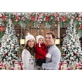 thumbnail image 3 of 8x6FT Christmas Backdrop Xmas Rustic Barn Wood Door Background Xmas Tree Snow Gift Holiday Party Decorations, 3 of 6