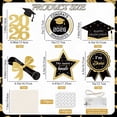 thumbnail image 5 of OuMuaMua 30 Pcs Glitter Black Gold Double Sided Graduation Centerpiece Sticks with LED String Lights for High School & College Graduation Party, 5 of 9