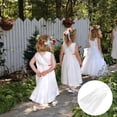 thumbnail image 2 of SHISUYAN Flower Girl Veils Two Layers White Wedding Communion Hair Wreath (White), 2 of 9