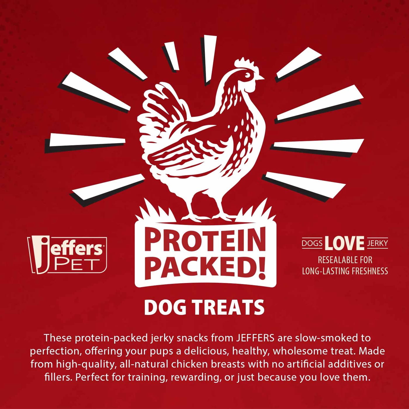Jeffers Chicken Jerky Dog Treats, 24 oz Bag – Healthy Natural Chicken Breast Tender, Grain Free Soft Chewy Pet Snacks, High Protein Training Rewards for Puppies & Adult Dogs, Made in USA - 2 Pack