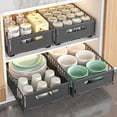 thumbnail image 1 of 2Pcs Under Kitchen Sink Organizer Slide Out Pull Out Organizer with Adhesive Film Under Sliding Cabinet Basket Storage Shelf for Kitchen Bathroom Black Small Durable Space-Saving Easy Installation, 1 of 6