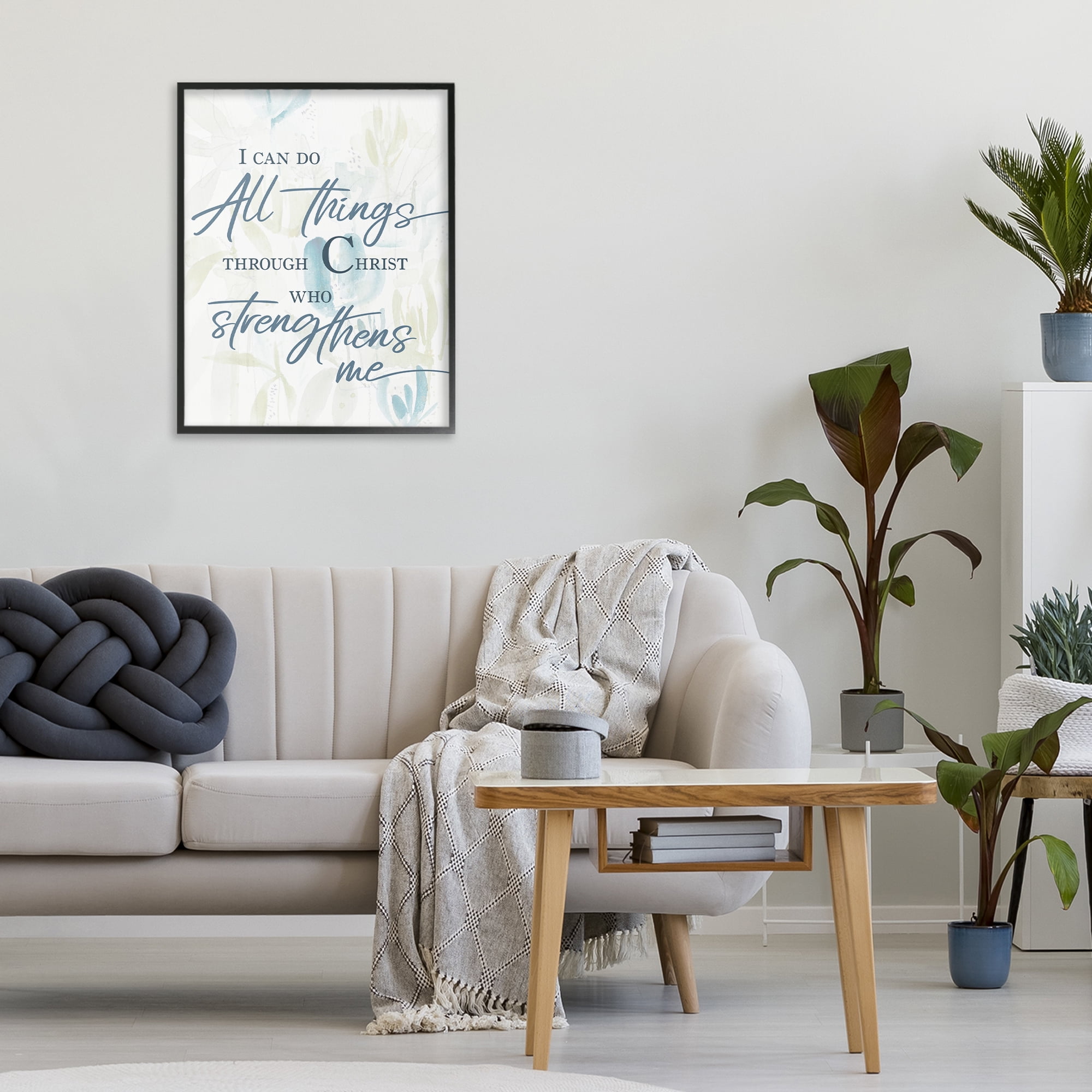 Stupell Industries All Things Through Christ Black Framed Giclee Art, design by Krinlox