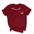 thumbnail image 5 of Pumpkin Spooky Graphic Tees for Women Crew Neck Short Sleeve Fashion Tops Fall Shirts Red XL, 5 of 6
