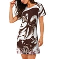 thumbnail image 2 of Fotbe Vintage Husky Dog Bata de Dormir para Mujer con Estampado, Camisón de Algodón de Manga Corta, Ropa de Dormir Casual, 2 of 6