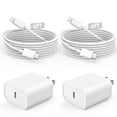 thumbnail image 1 of Cargador rápido DelTucci para iPhone con 2 cargadores de pared USB C de 20 W, 1 of 7