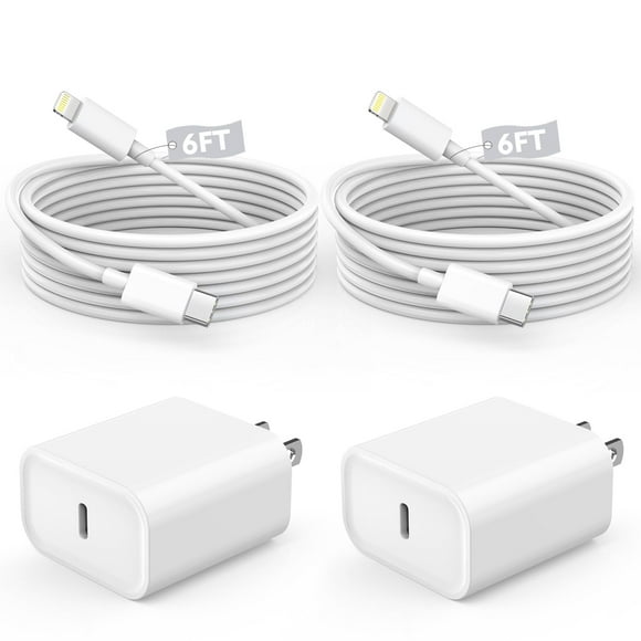 Cargador rápido DelTucci para iPhone con 2 cargadores de pared USB C de 20 W